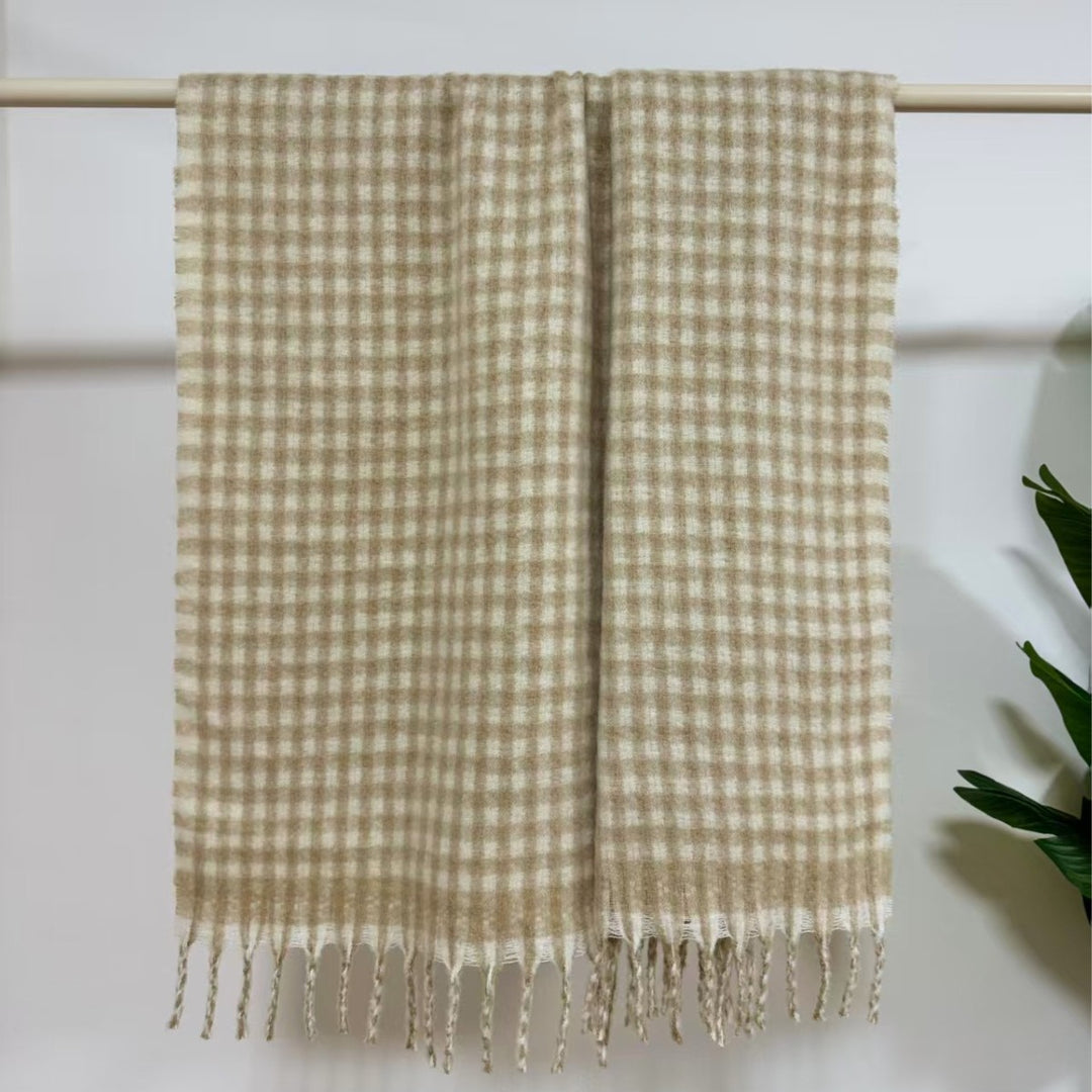 Checkered Fringe Scarf