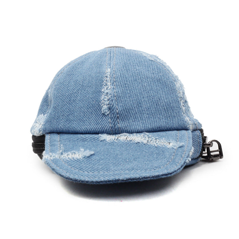 Denim Print Adjustable Cap Bowlift