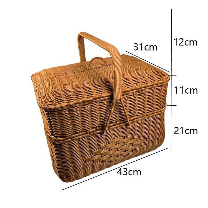 Multi-Layer Woven Picnic Storage Basket Bowlift