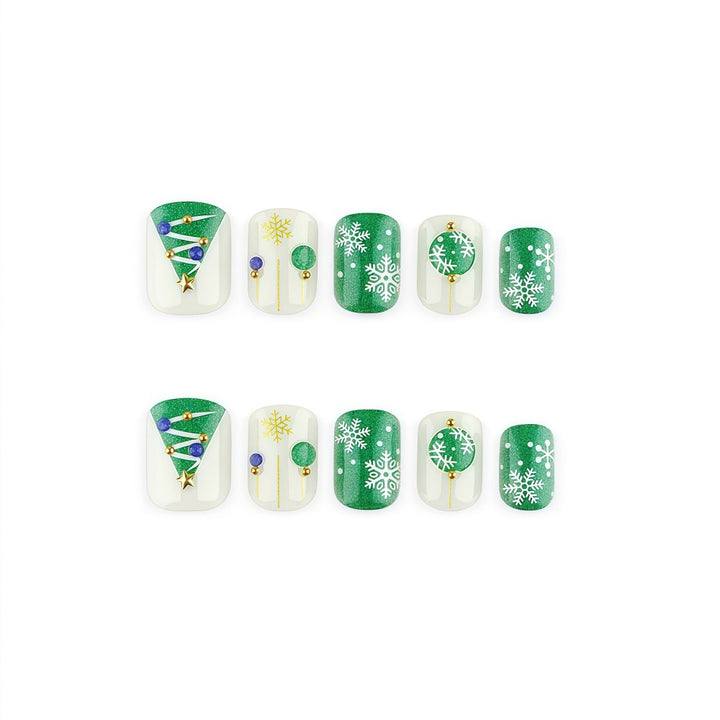 Artificial nail set with festive Christmas motifs Bowlift