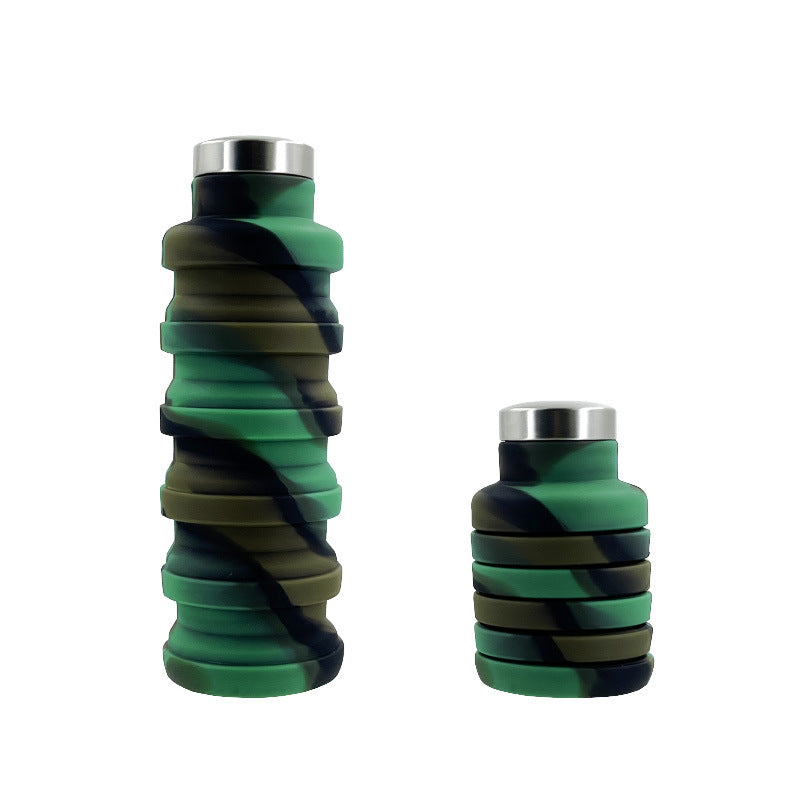 Women flexible silicone drinking bottle with integrated folding function Bowlift