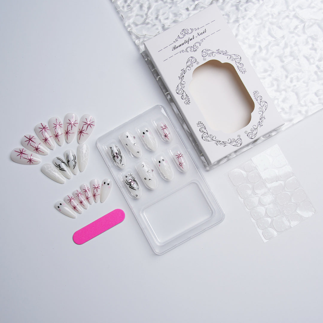 Artistic nail set with stainless steel applications Bowlift