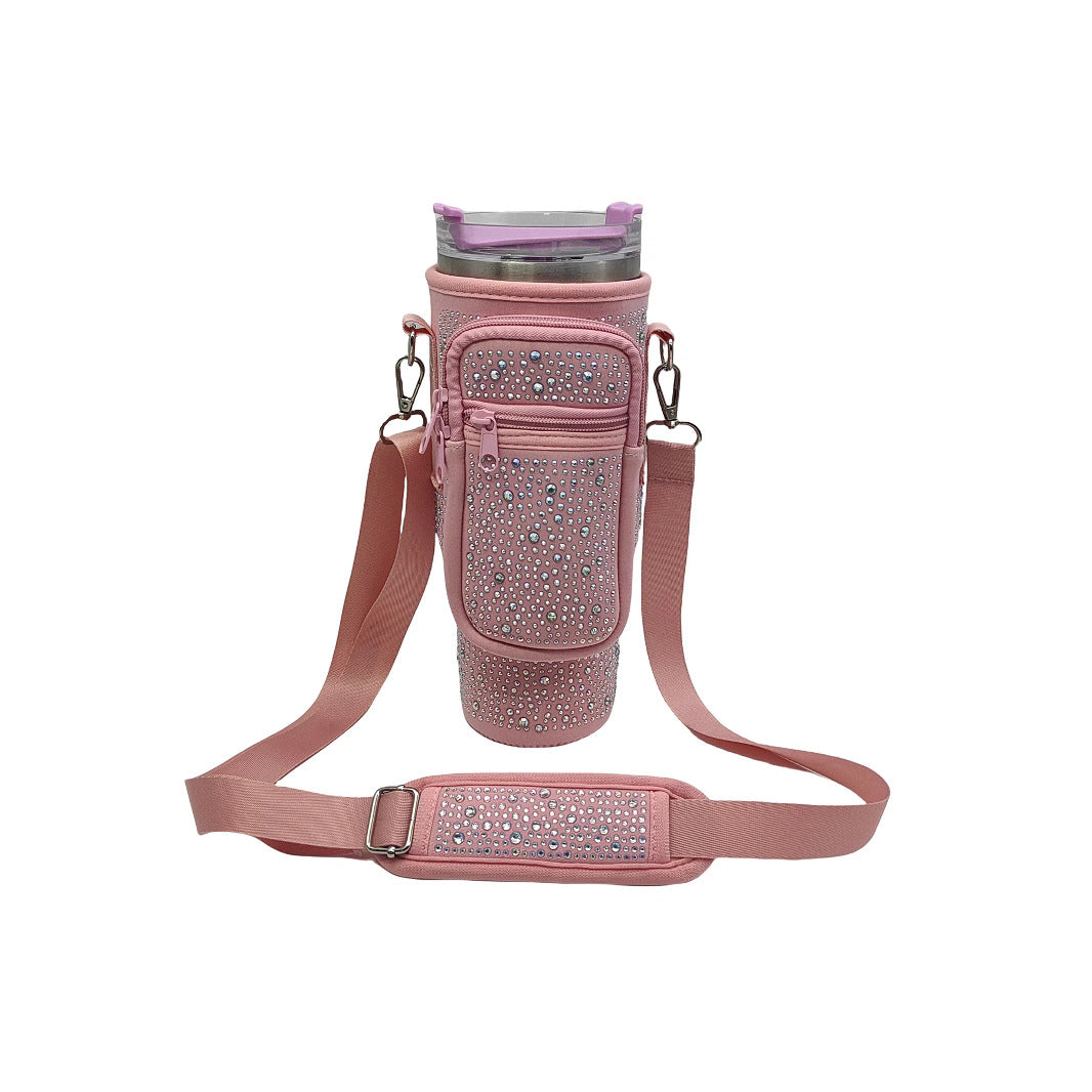 Ladies drinking bottle cover with sparkling rhinestones Bowlift
