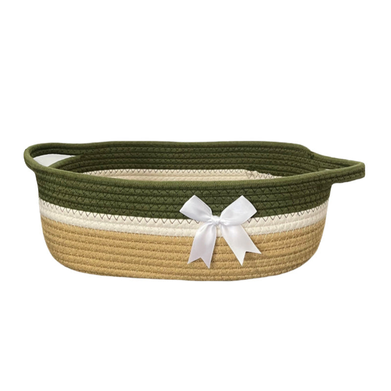 Women's decorative storage basket with bow accent Bowlift