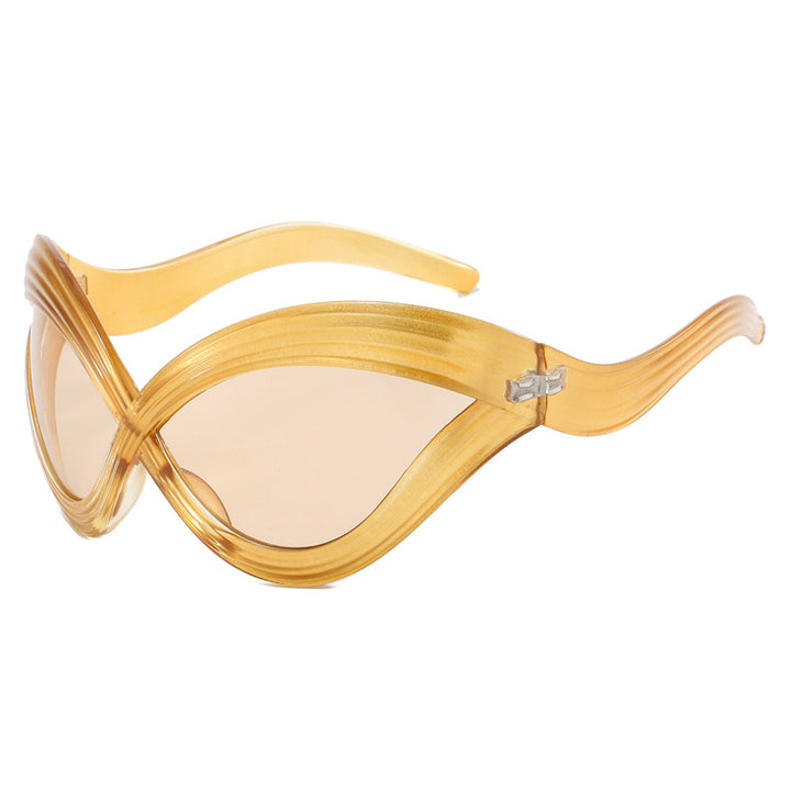 Women trendy designer sunglasses with curved frame Bowlift