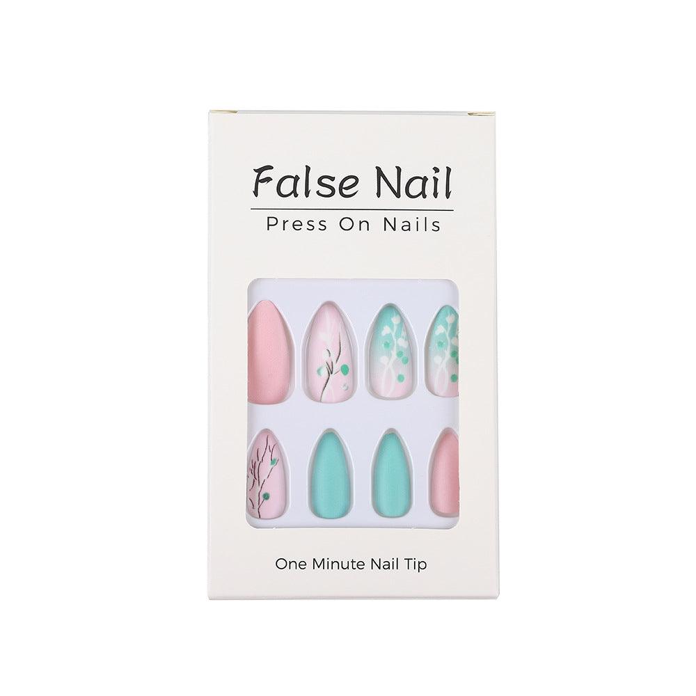 Artificial nails in romantic floral design Bowlift