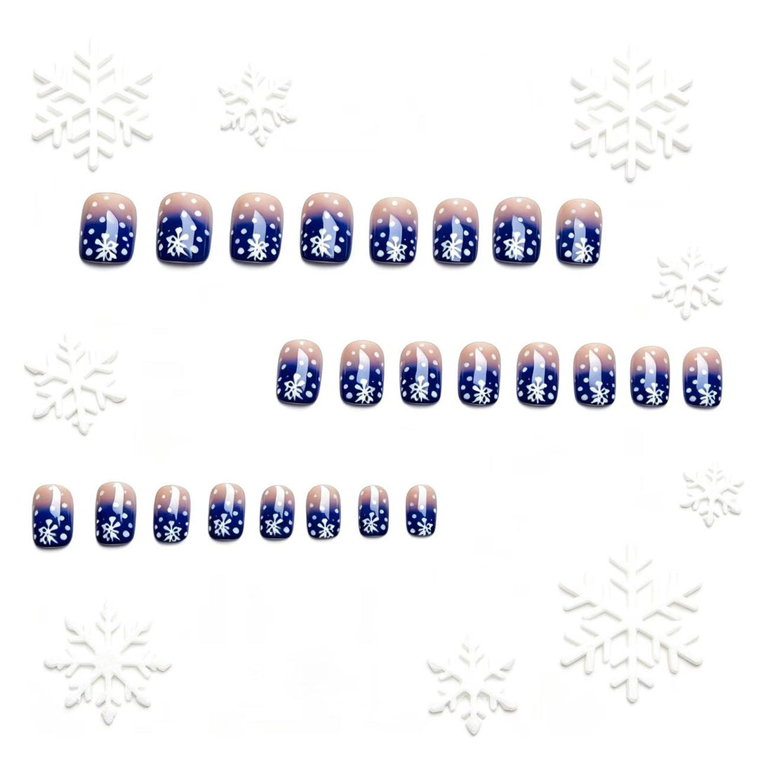 Artificial nails with winter snow crystal design Bowlift