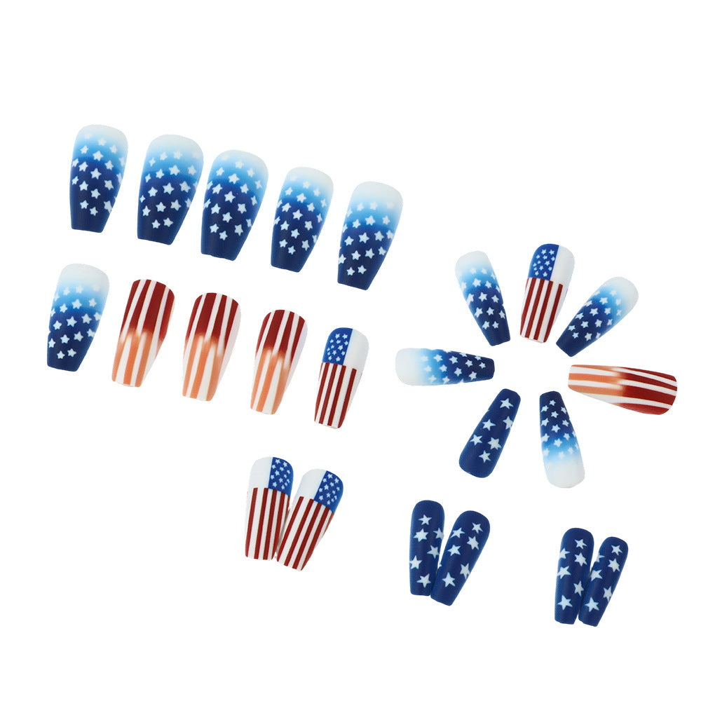 Patriotic design artificial nails Bowlift
