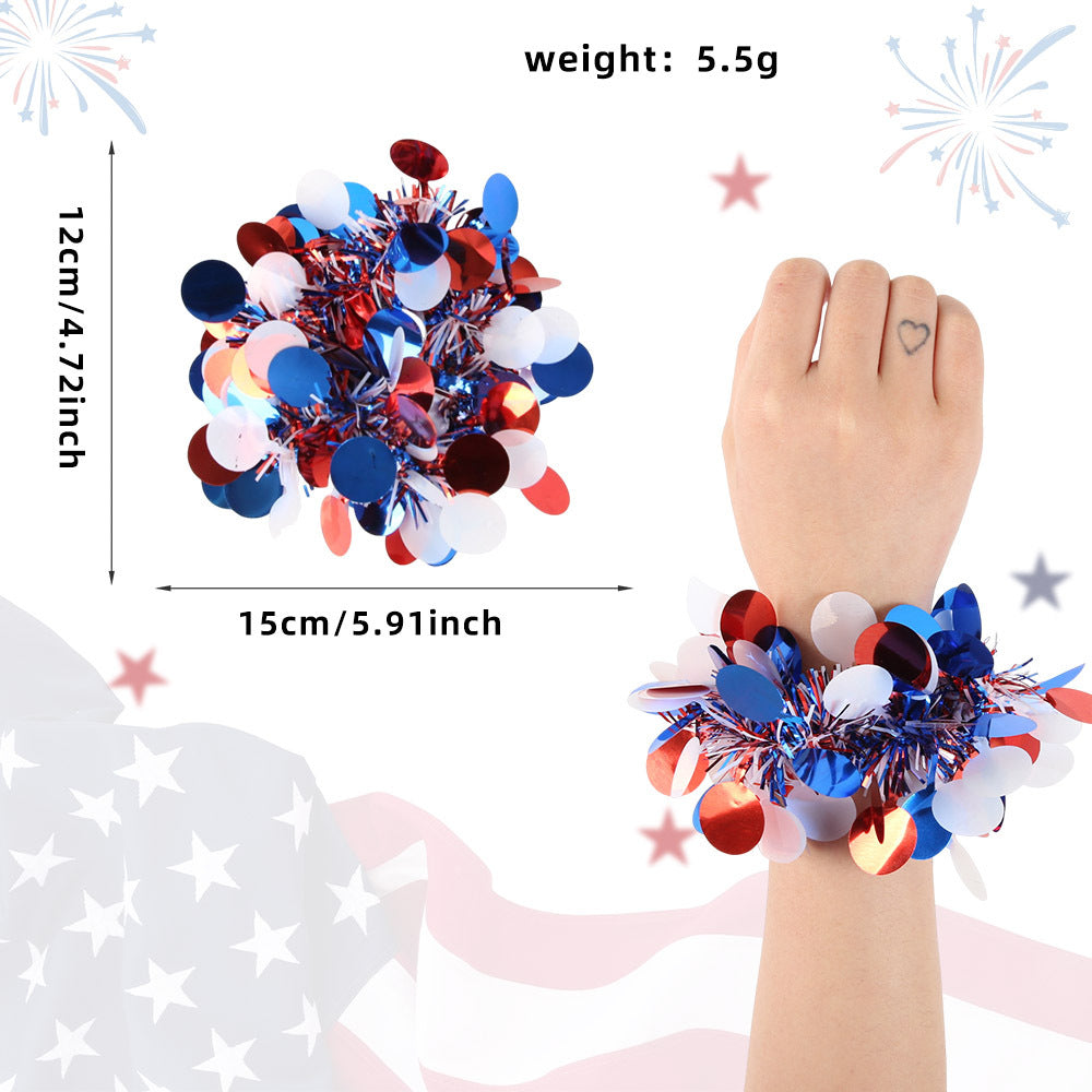 Unisex nan sparkling tinsel bracelet with elastic inner ring and voluminous tinsel finish Bowlift