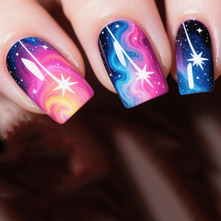 Galactic Art Nails In Modern Color Shading Design Bowlift