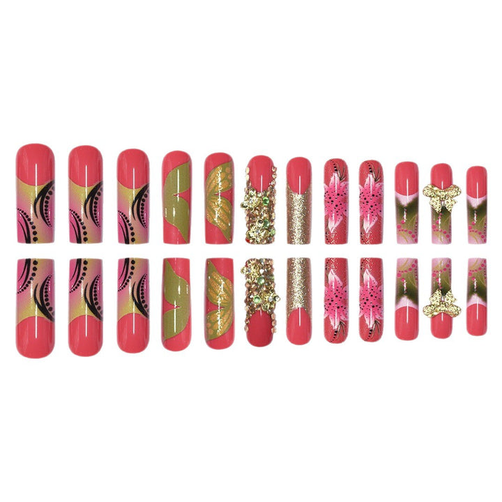 3D Floral Gemstone Press-On Nail Art Bowlift