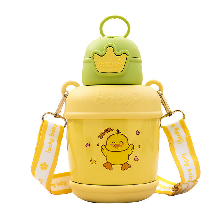 Ladies Insulated Drinking Bottle with Cheerful Duck Motif Bowlift