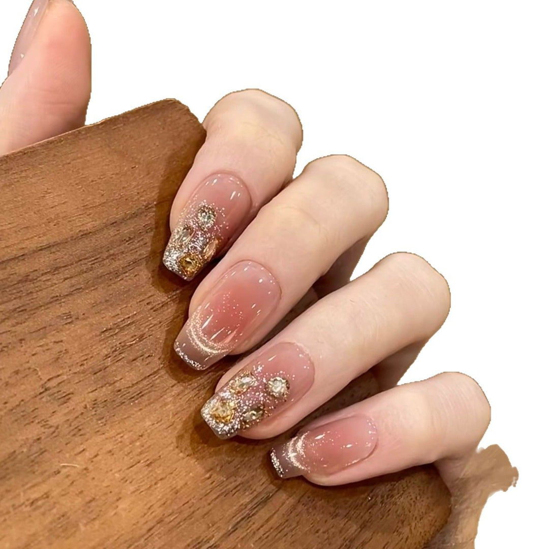 Glamorous Rhinestone Press-On Nails Bowlift