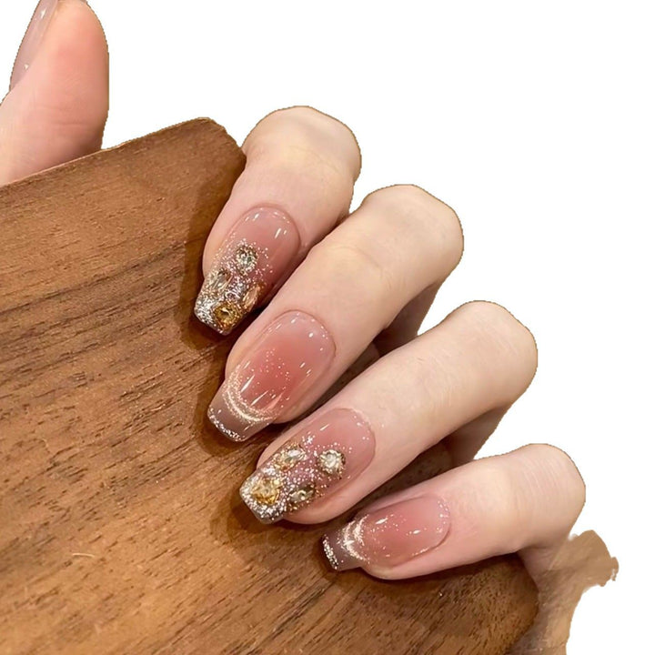 Glamorous Rhinestone Press-On Nails Bowlift