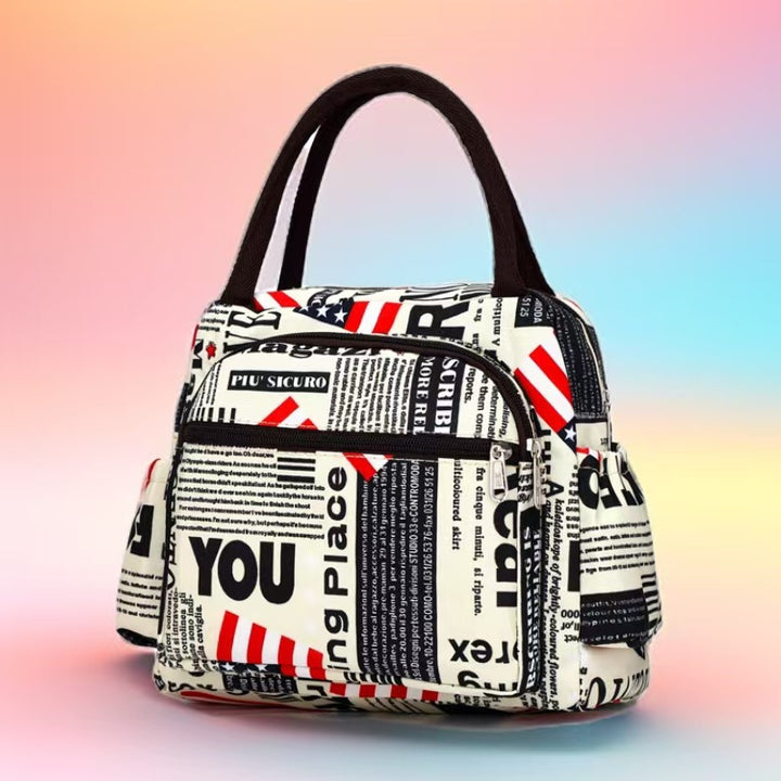 Cat Print Multi-Pocket Tote Bag Bowlift