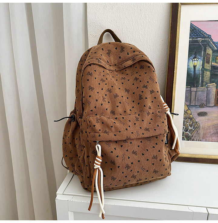 Corduroy Patterned Backpack