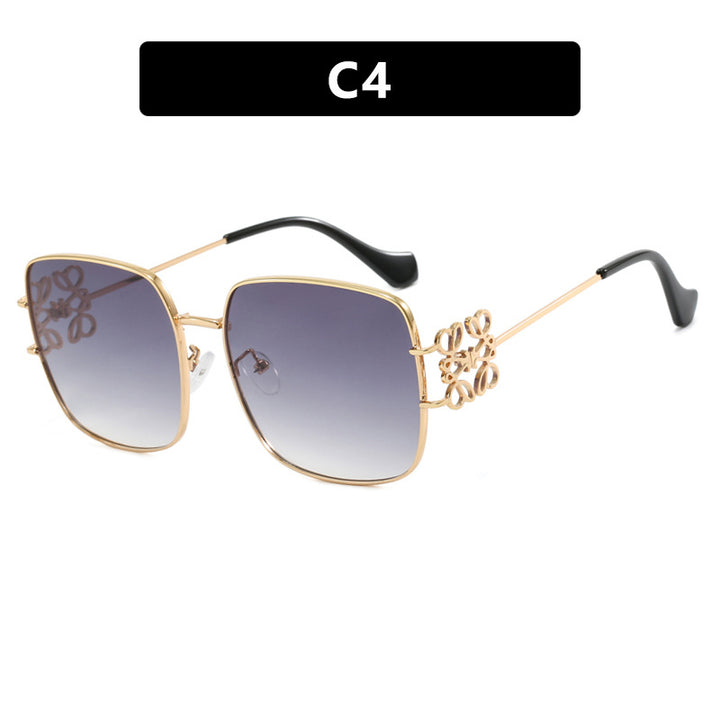 Ladies square sunglasses with delicate design and luxurious metal frame Bowlift