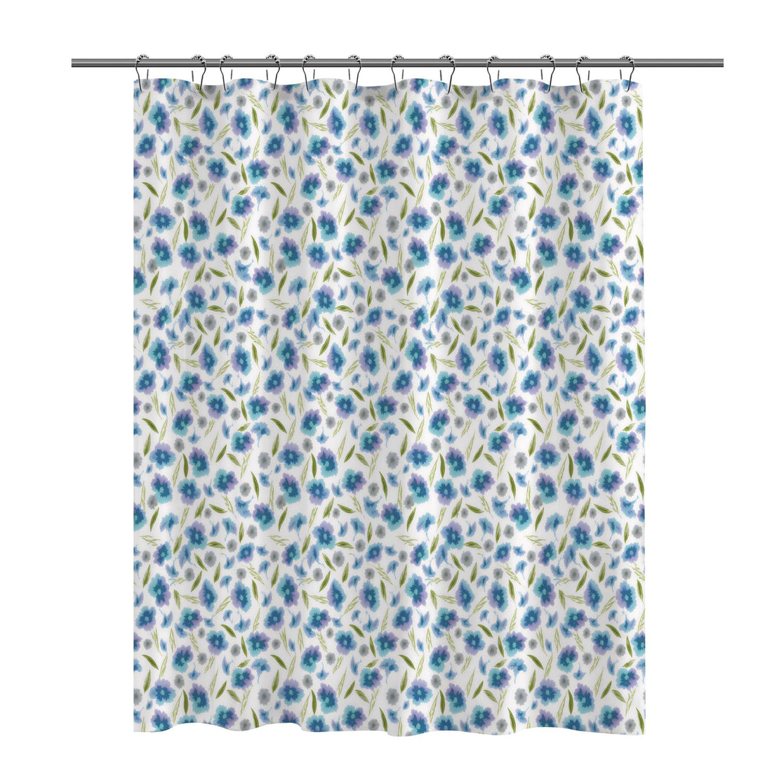 Artistic Floral Print Shower Curtain Bowlift