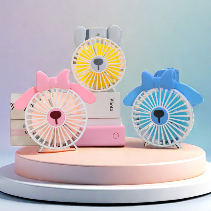 Women's Portable Hand Fan with Creative Design and USB Port Bowlift