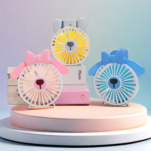 Ladies Portable Hand Fan with Cute Design Bowlift