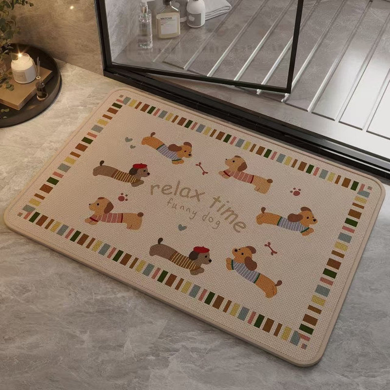 Playful Dog-Themed Bath Mat Bowlift