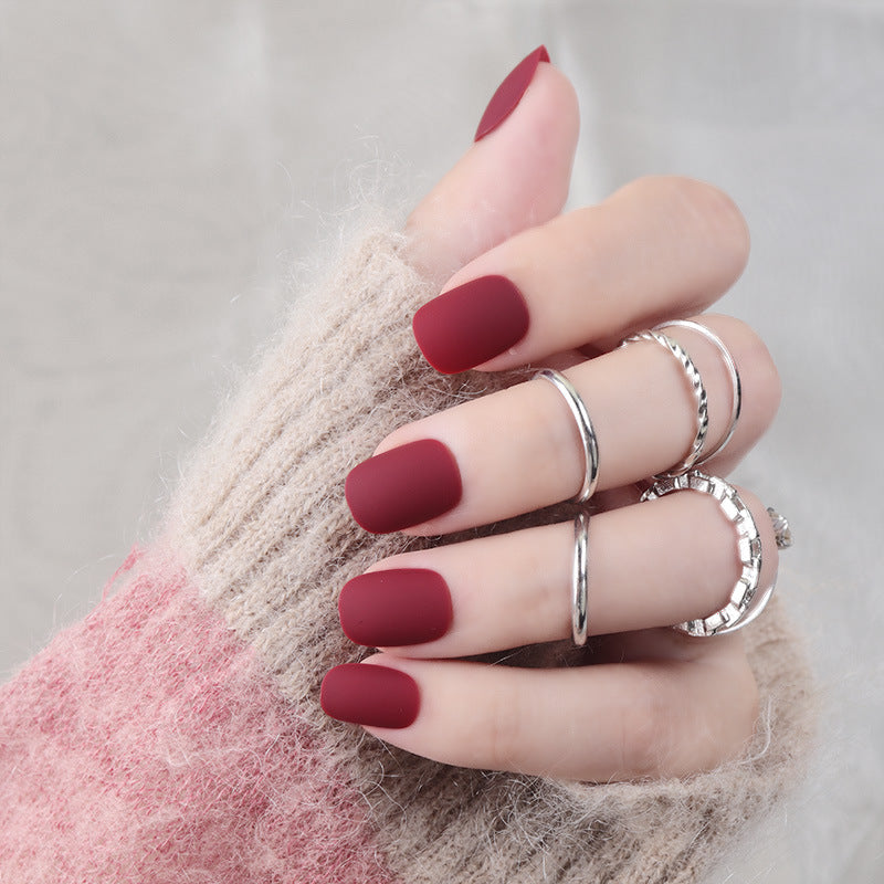 Matte Press-On Nail Set Bowlift
