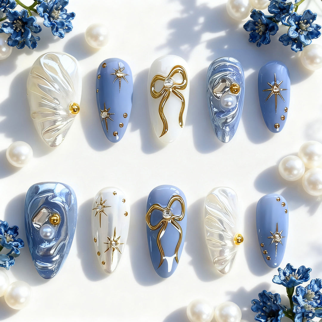 Artfully designed nail set Bowlift