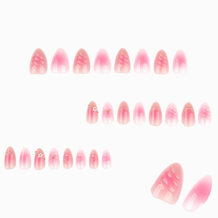 Elegant Floral 3D Press-On Nail Set Bowlift