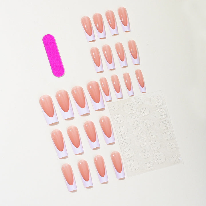 Elegant French Tip Acrylic Nail Extensions Bowlift 1789713347