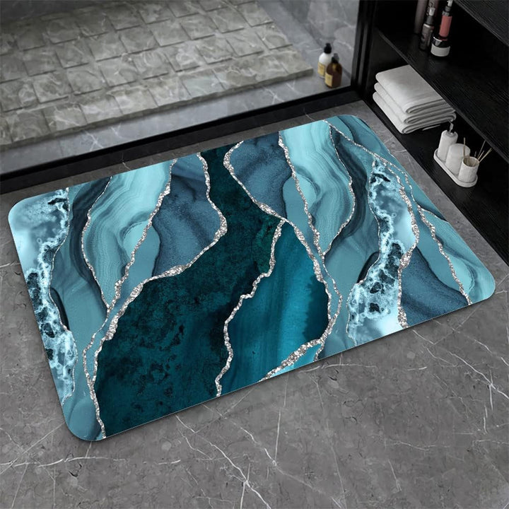 Artistic Abstract Marble Design Bath Mat