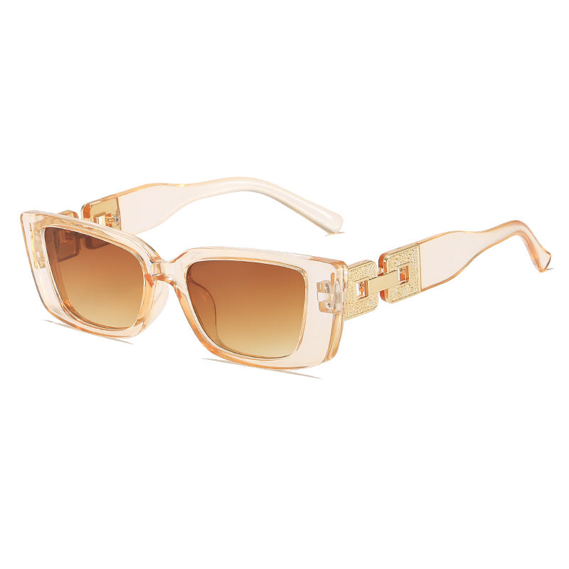 Oversized Square Frame Sunglasses with Glamorous Accent Bowlift