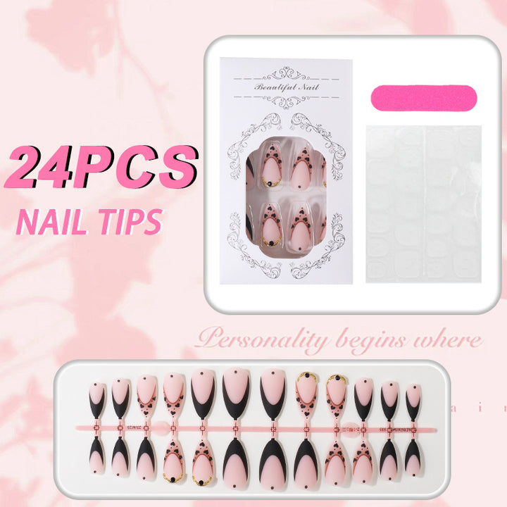 Unique Elegant Press-On Nail Tips Set Bowlift