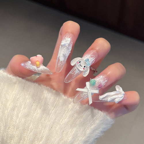 Creative 3D Themed Press-On Nail Art Bowlift