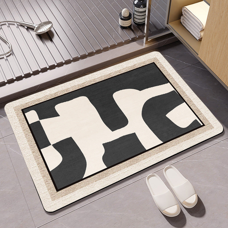 Textured Geometric Bath Mat Bowlift