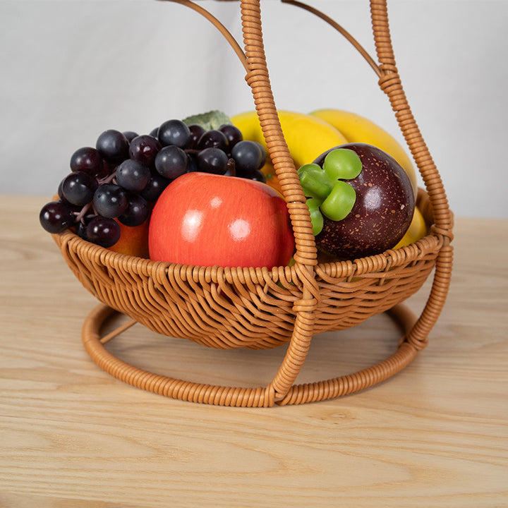 Two-Tiered Wicker Fruit Stand Bowlift