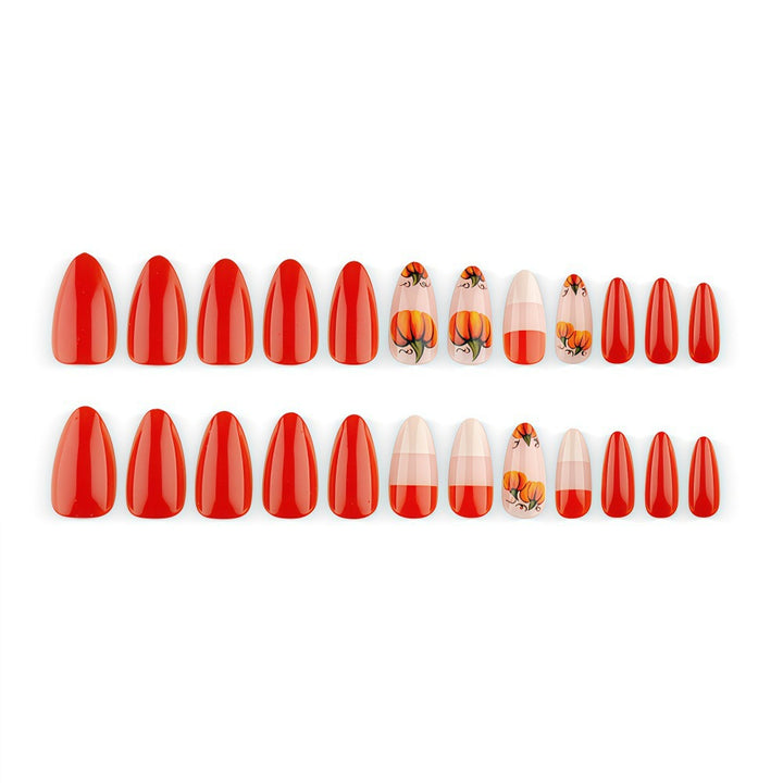 Artificial nails with autumn pumpkin design Bowlift