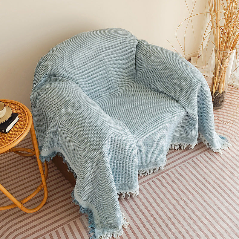 Cozy Waffle Weave Throw Blanket