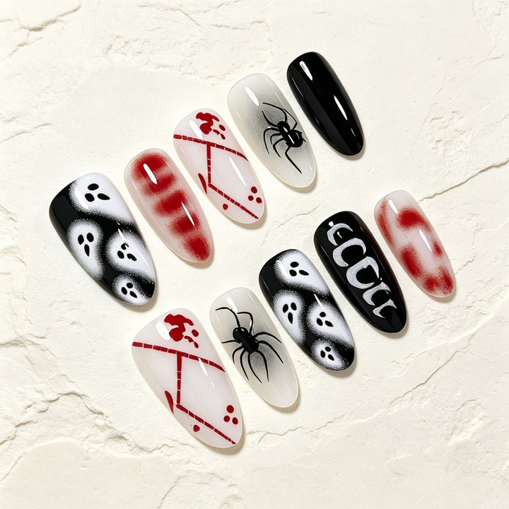 Halloween-Themed Artistic Press-On Nails Bowlift