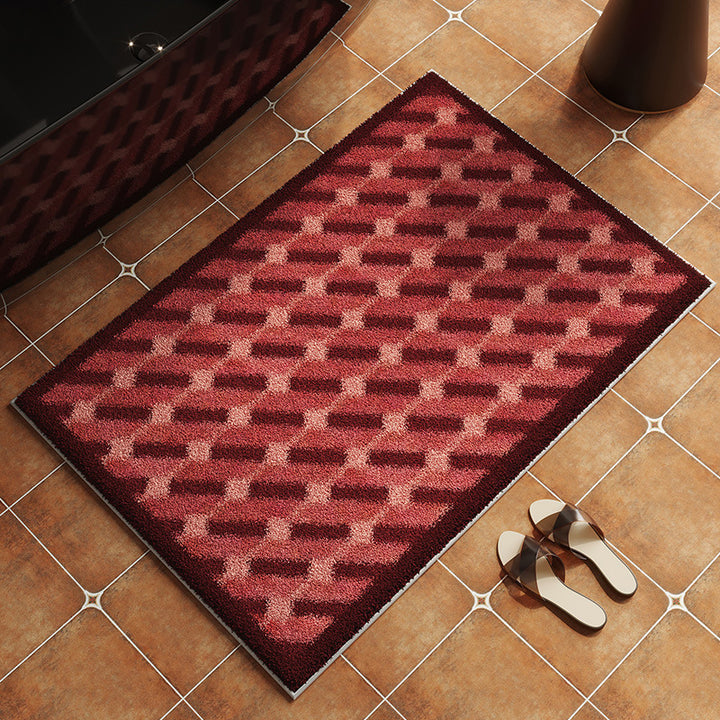 Geometric Patterned Non-Slip Bath Mat Bowlift