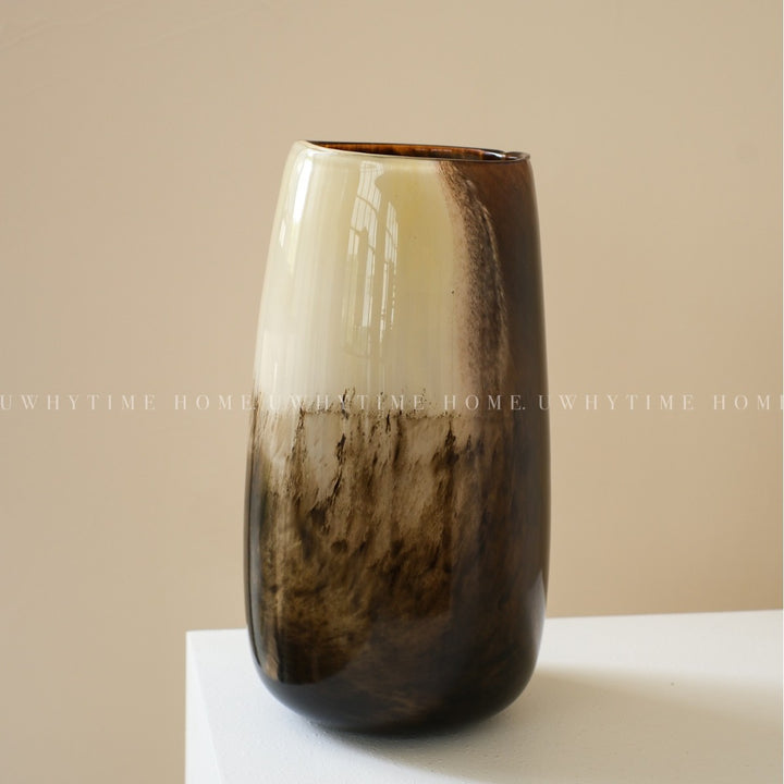 Contemporary Tall Handblown Gradient Glass Display Vase Bowlift