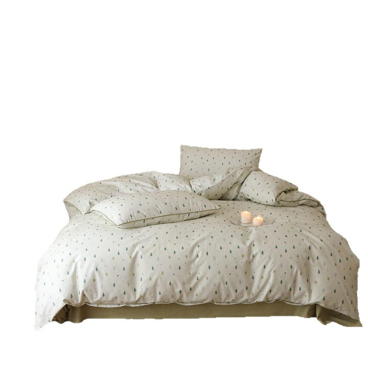 Mini-Tree Printed Cotton Percale Duvet Cover & Pillowcase Set