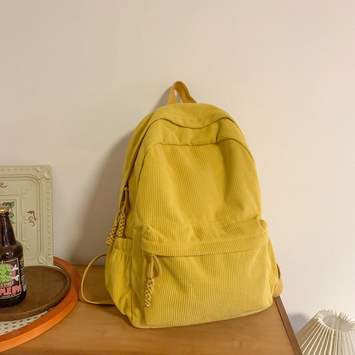 Textured Corduroy Backpack Bowlift