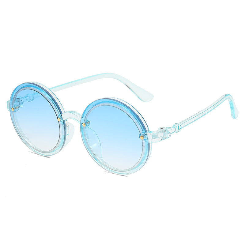 Women Round Sunglasses with Transparent Frame Bowlift