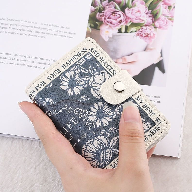 Stylish Floral Print Wallet Bowlift
