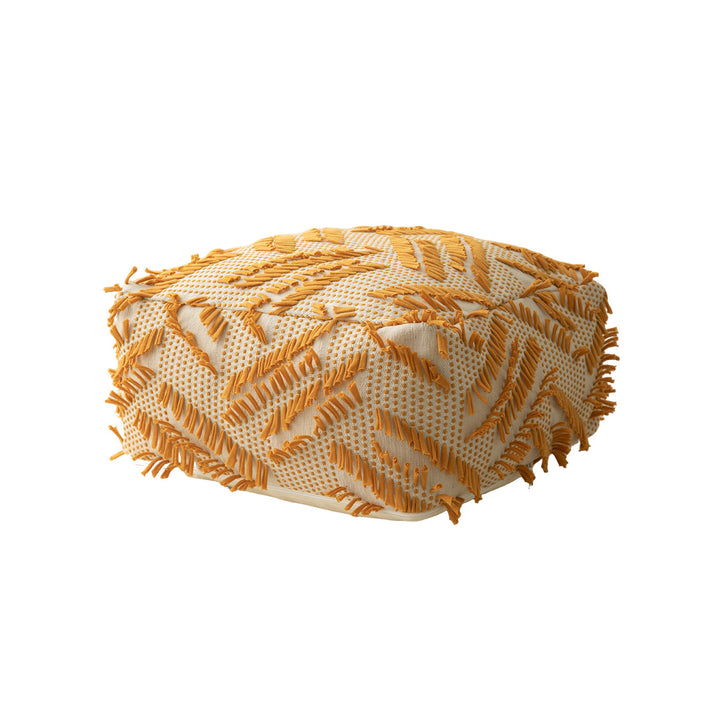 Floor cushion pouf with structured fringe surface Bowlift
