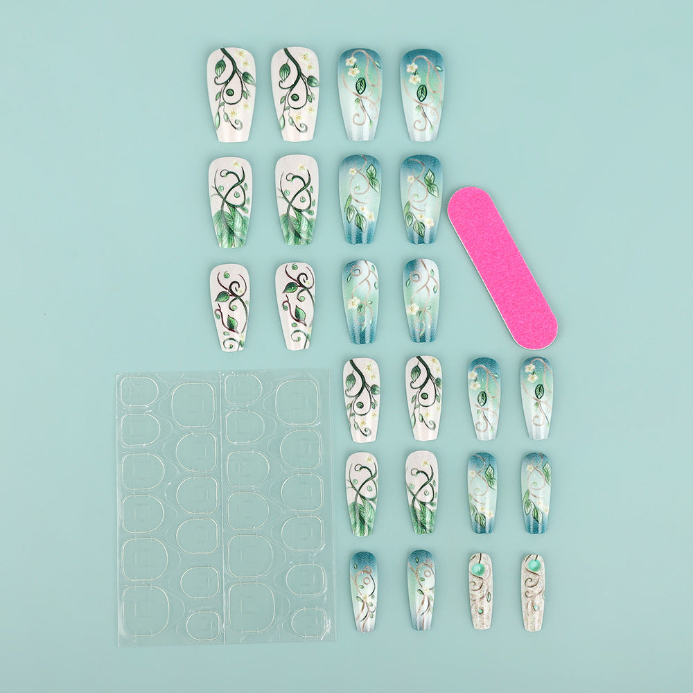 Artificial Nails Set with Floral Designs Bowlift