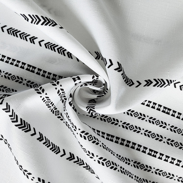 Textured Striped Shower Curtain Bowlift