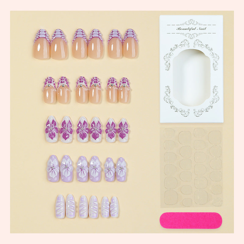 Elegant Floral Design Press-On Nails Set Bowlift