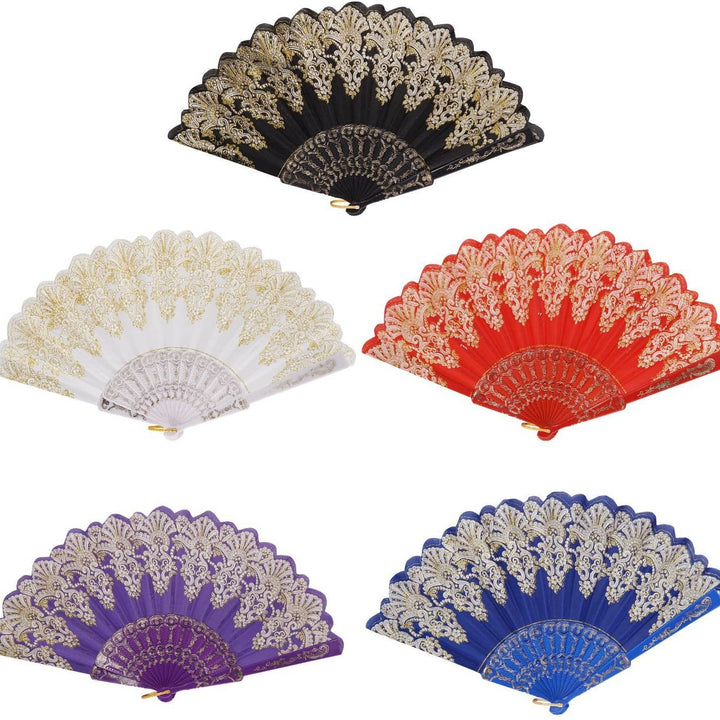 Ladies handcrafted fan with artistic gold decoration Bowlift