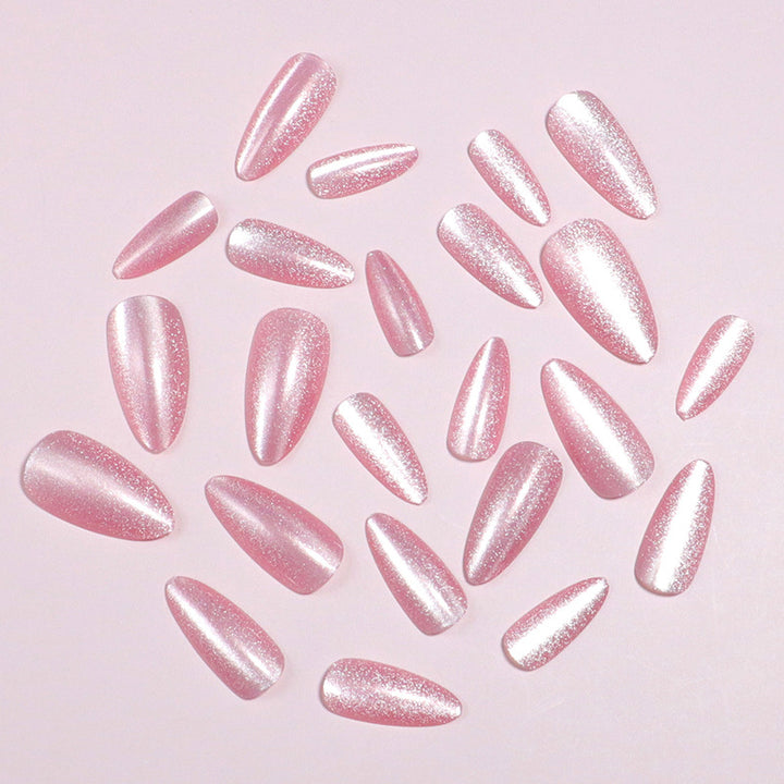 Sparkling Glittery Almond-Shaped Press-On Nails Bowlift